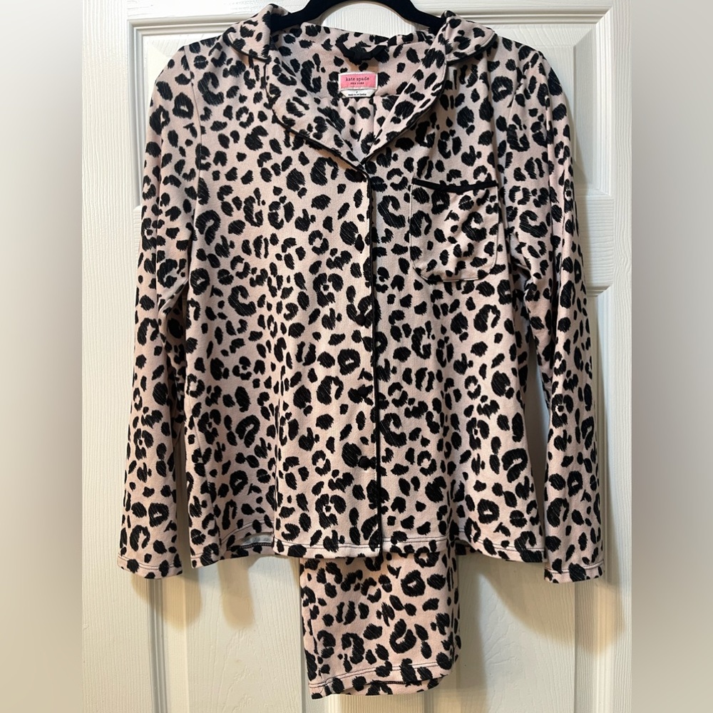 Kate Spade Pink & Black Leopard Pajama Set